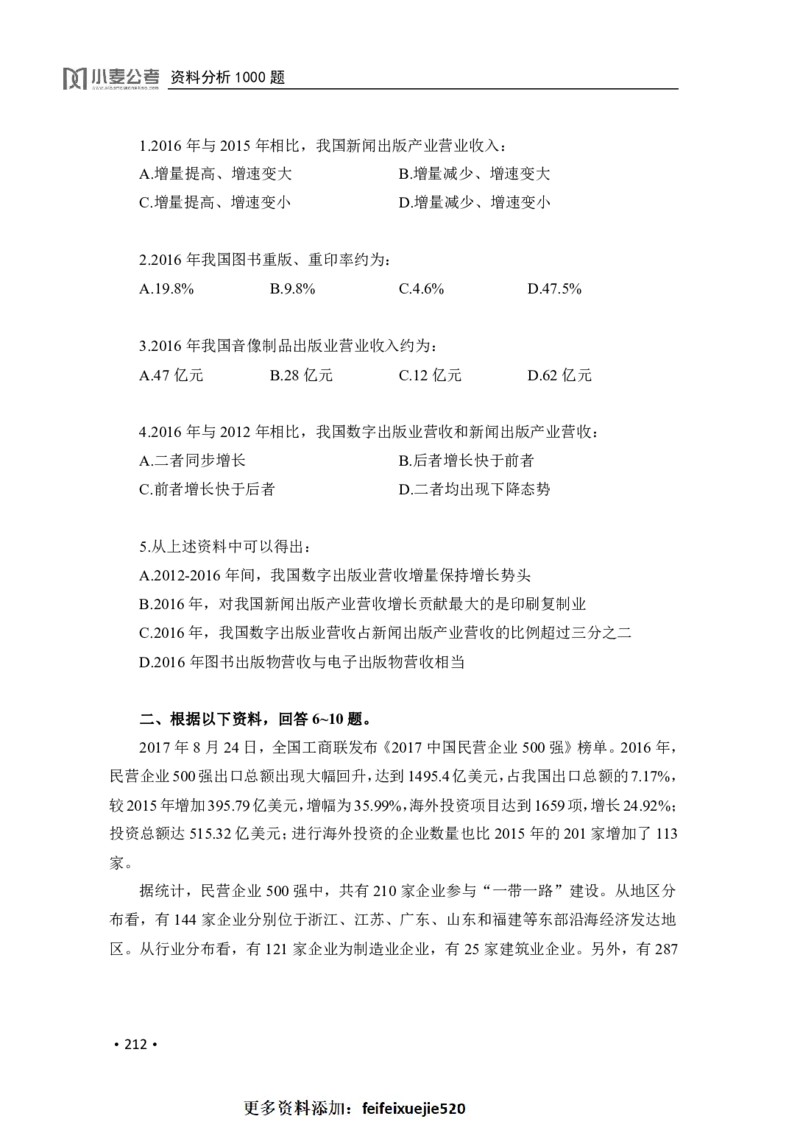 2020小麦资料分析1000题-题本_26吉林考备考资料包_11省考刷题包_09行测6000题