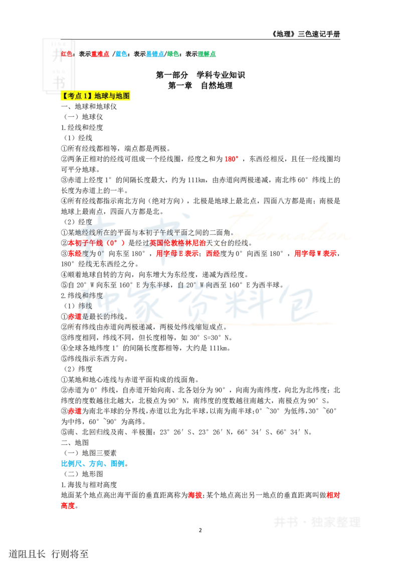 高中地理王炸秘籍1_教资_初高中2026教资_25下教师资格证_科三高中各科资料汇总_井书&middot;独家资料包高中各科资料汇总_井书&middot;独家资料包（高中）地理