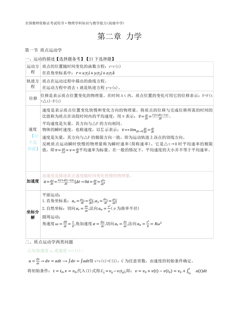 高中物理-学霸笔记88页(1)_教资_初高中2026教资_26上资料（持续更新）_高中科三_高中科目三资料包合集②_高中物理