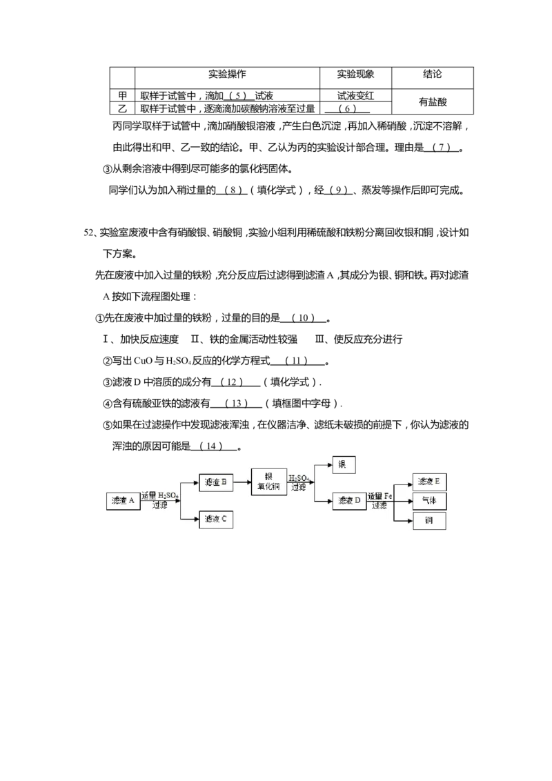 2011年上海市初中毕业统一学业考试化学试卷及答案_中考真题_5.化学中考真题2015-2024年_地区卷_上海化学统一学业考试10～21_2010年-2021年上海中考试卷-化学_word版