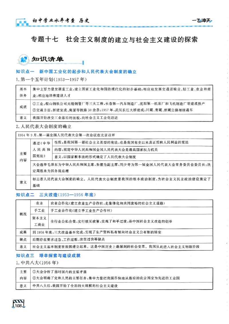 一飞冲天-初中学业水平考查-历史_《一飞冲天-中考专项》2026版_一飞冲天-中考专项（2026版）