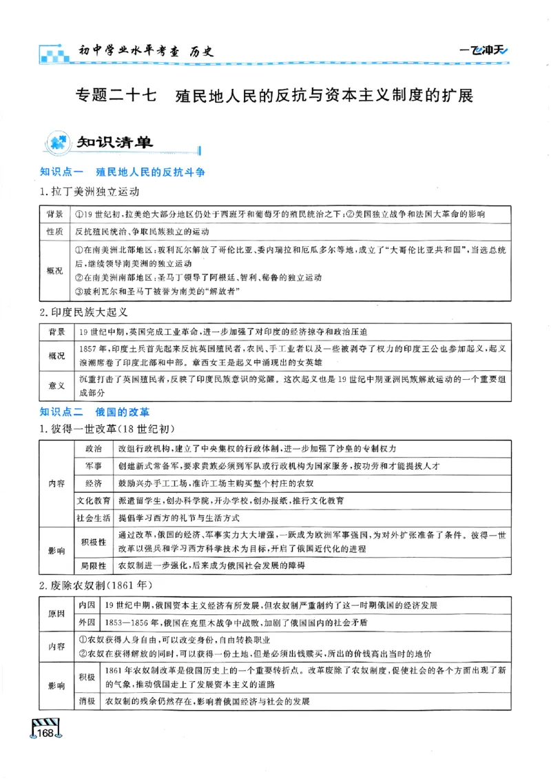 一飞冲天-初中学业水平考查-历史_《一飞冲天-中考专项》2026版_一飞冲天-中考专项（2026版）