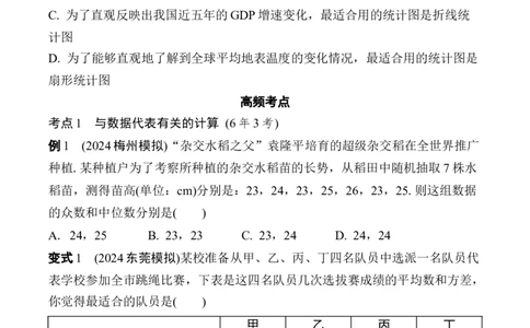 2025年中考数学总复习36微专题统计学案（含答案）_2数学总复习_2025中考复习资料_2025年中考二轮数学总复习微专题学案（含答案）