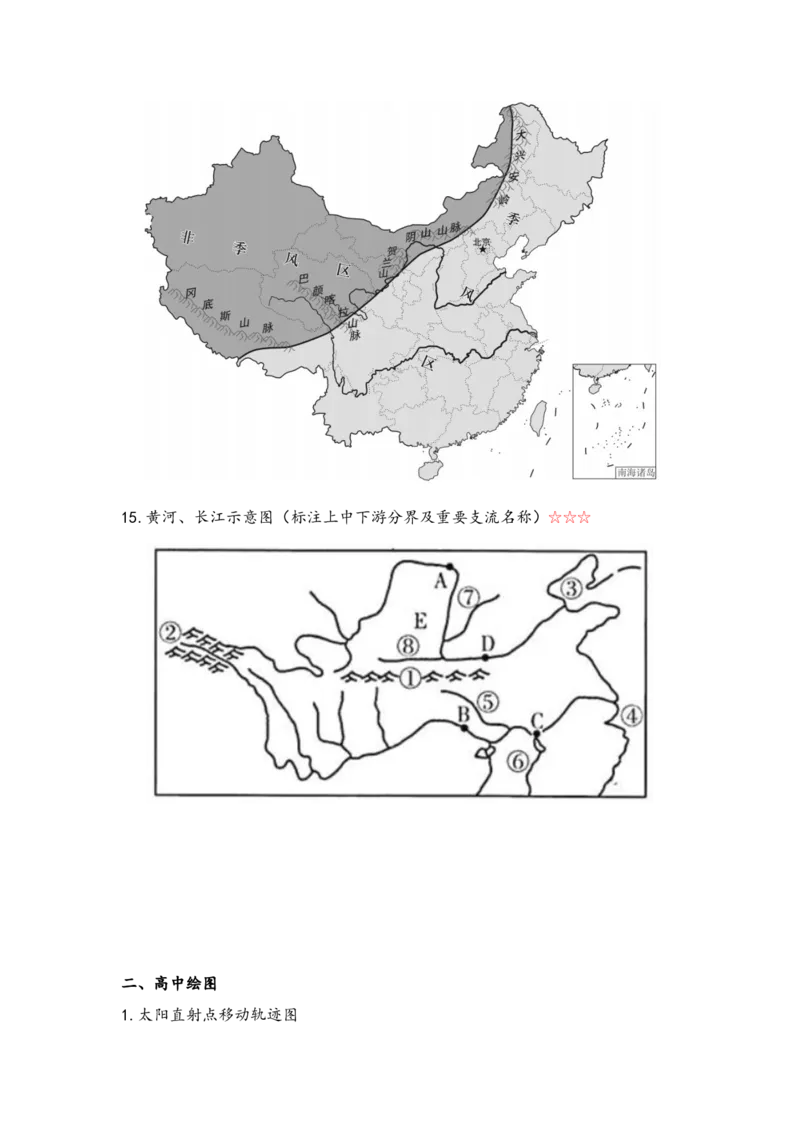 地理-绘图初高中_教资_25下资料合集二_25下最新科三知识点汇编+思维导图-高中_13.地理_03.思维导图+知识汇编