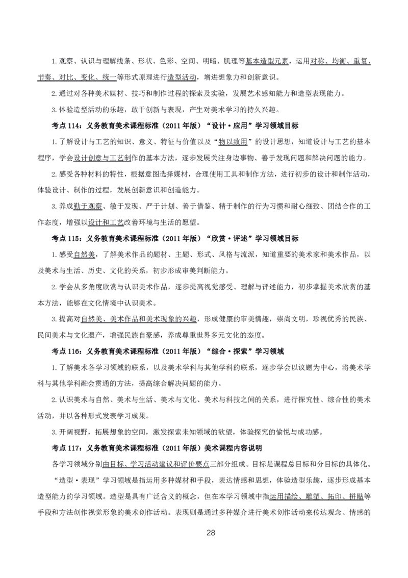 初高中美术高频考点_教资_2026上半年中学教资笔试（更新中）_03教资笔试高频考点清单（科一+科二+科三）_教资笔试科三高频考点