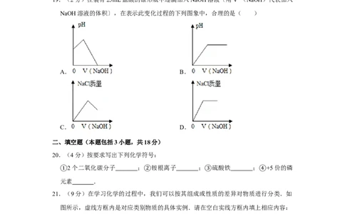2009年四川省绵阳市中考化学试卷（学生版）_中考真题_5.化学中考真题2015-2024年_地区卷_四川省_绵阳化学2007-2021_绵阳化学07-21