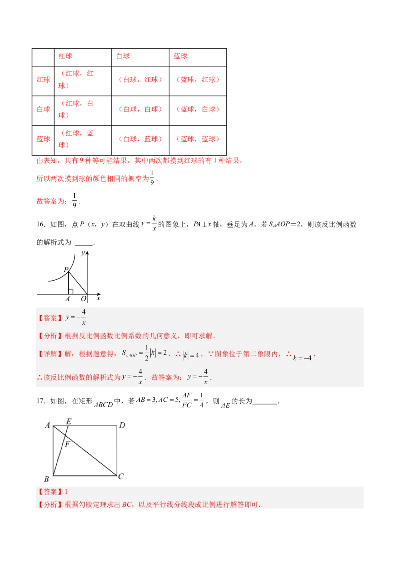 2024年中考押题预测卷（湖南卷）-数学（全解全析）_2数学总复习_赠送：2024中考模拟题数学_押题预测_2024年中考押题预测卷（湖南卷）-数学（含考试版、全解全析、参考答案、答题卡）