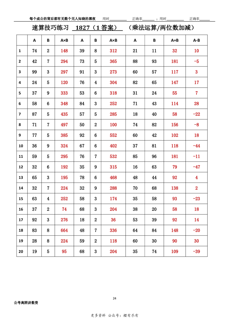新速算1823-1832（答案版）_2026考公资料_超格合集_数资高照合集_速算高照抖音速算直播课_速算每日打卡题
