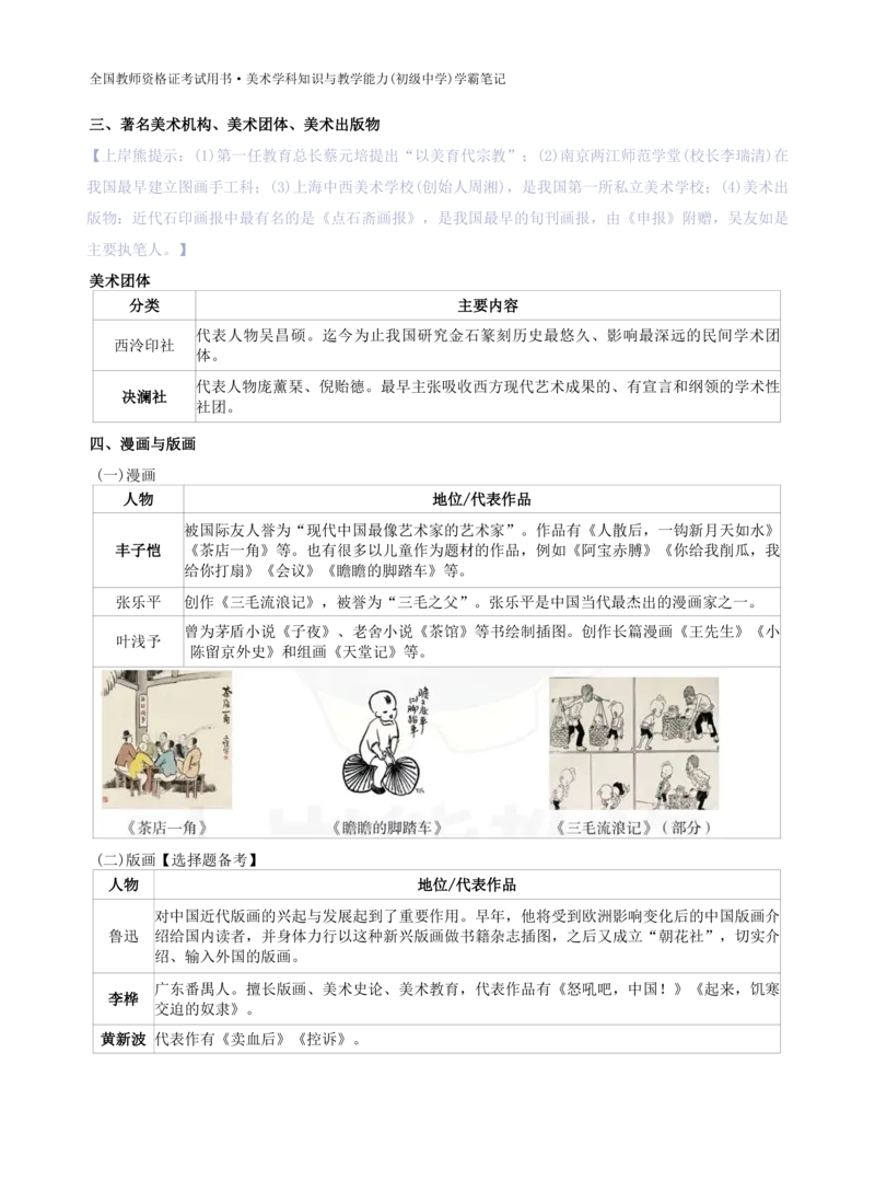 初中美术学霸笔记62页_教资_初高中2026教资_26上资料（持续更新）_初中科三_初中科目三资料合集①_初中美术