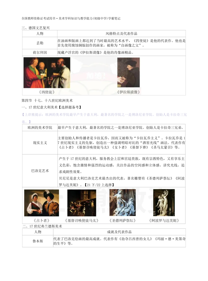 初中美术学霸笔记62页_教资_初高中2026教资_26上资料（持续更新）_初中科三_初中科目三资料合集①_初中美术