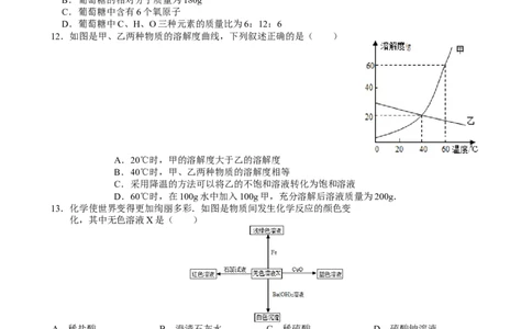 2012年江苏省无锡市中考化学试题及答案_中考真题_5.化学中考真题2015-2024年_地区卷_江苏省_无锡中考化学2008-2021年