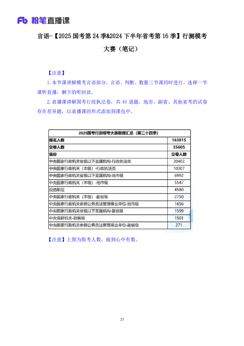2024.07.07+言语-2025国考第24季&2024下半年省考第16季行测模考大赛+叶萌+（讲义+笔记（含常识））（9元课：模考大赛解析课）_2026考公资料_（10）粉笔_2025粉笔国考省考980（课＋笔记）_讲义