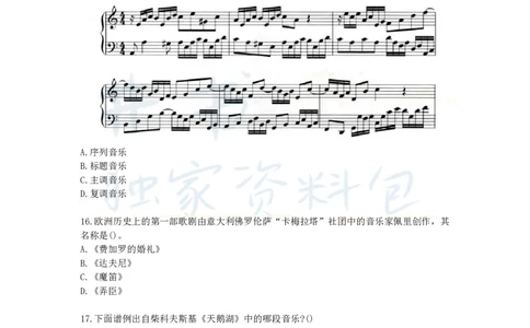 井书&middot;独家资料包教师资格证《（高中）音乐》考前模拟卷（独家整理）_教资_初高中2026教资_25下教师资格证_科三高中各科资料汇总_井书&middot;独家资料包高中各科资料汇总