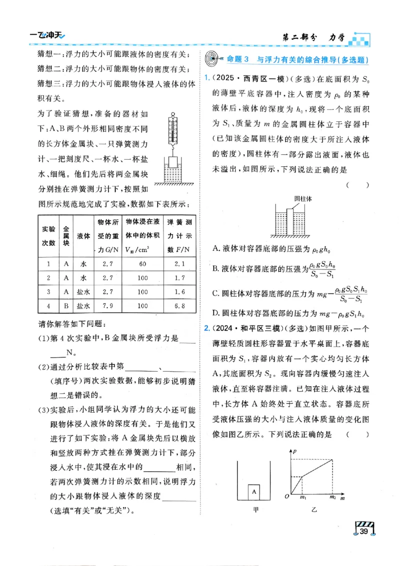 一飞冲天-中考专项精品试题分类-物理_《一飞冲天-中考专项》2026版_一飞冲天-中考专项（2026版）