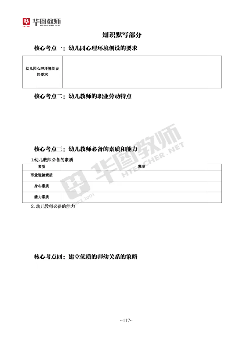 幼儿园保教知识与能力_教资_教资笔试默写重点笔记