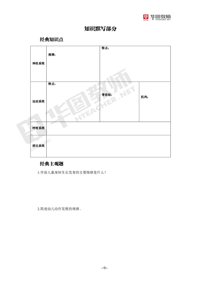 幼儿园保教知识与能力_教资_教资笔试默写重点笔记