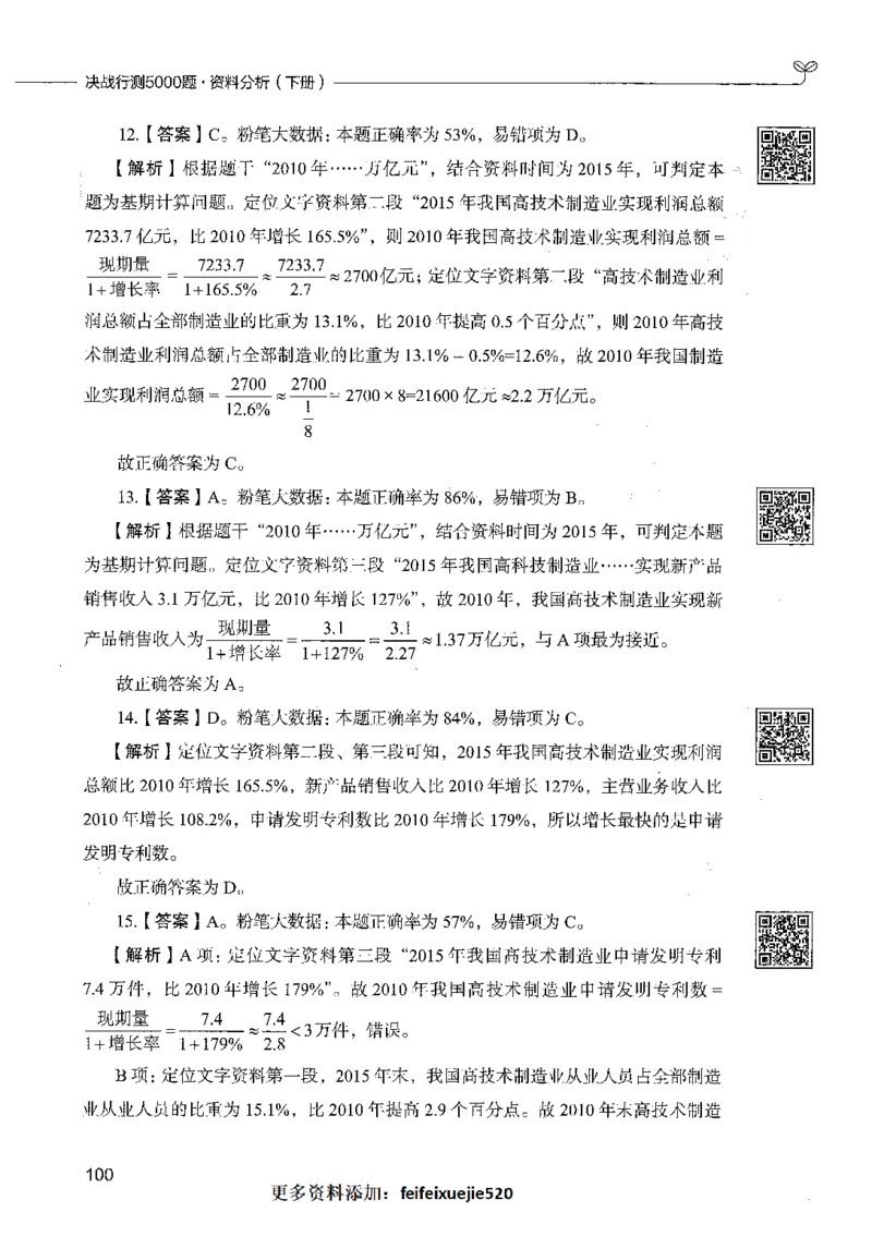 10资料分析（答案）_26吉林考备考资料包_11省考刷题包_04决战行测5000题_行测5000题2021年7月版次