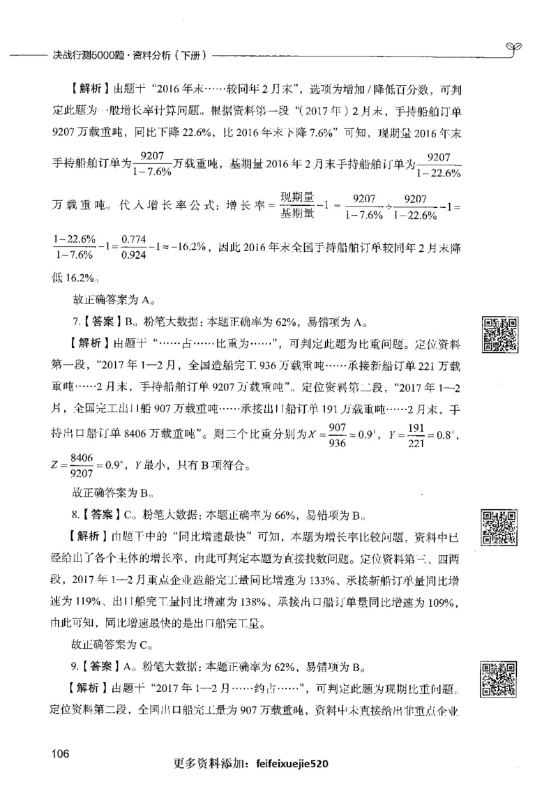 10资料分析（答案）_26吉林考备考资料包_11省考刷题包_04决战行测5000题_行测5000题2021年7月版次