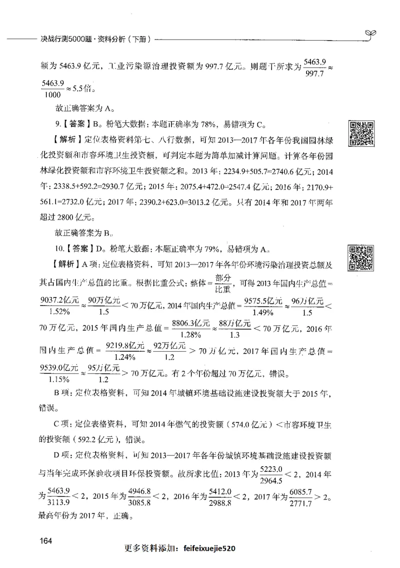 10资料分析（答案）_26吉林考备考资料包_11省考刷题包_04决战行测5000题_行测5000题2021年7月版次