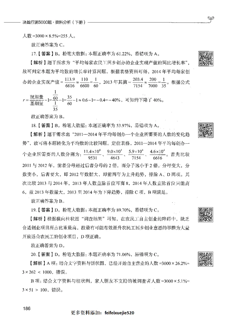 10资料分析（答案）_26吉林考备考资料包_11省考刷题包_04决战行测5000题_行测5000题2021年7月版次
