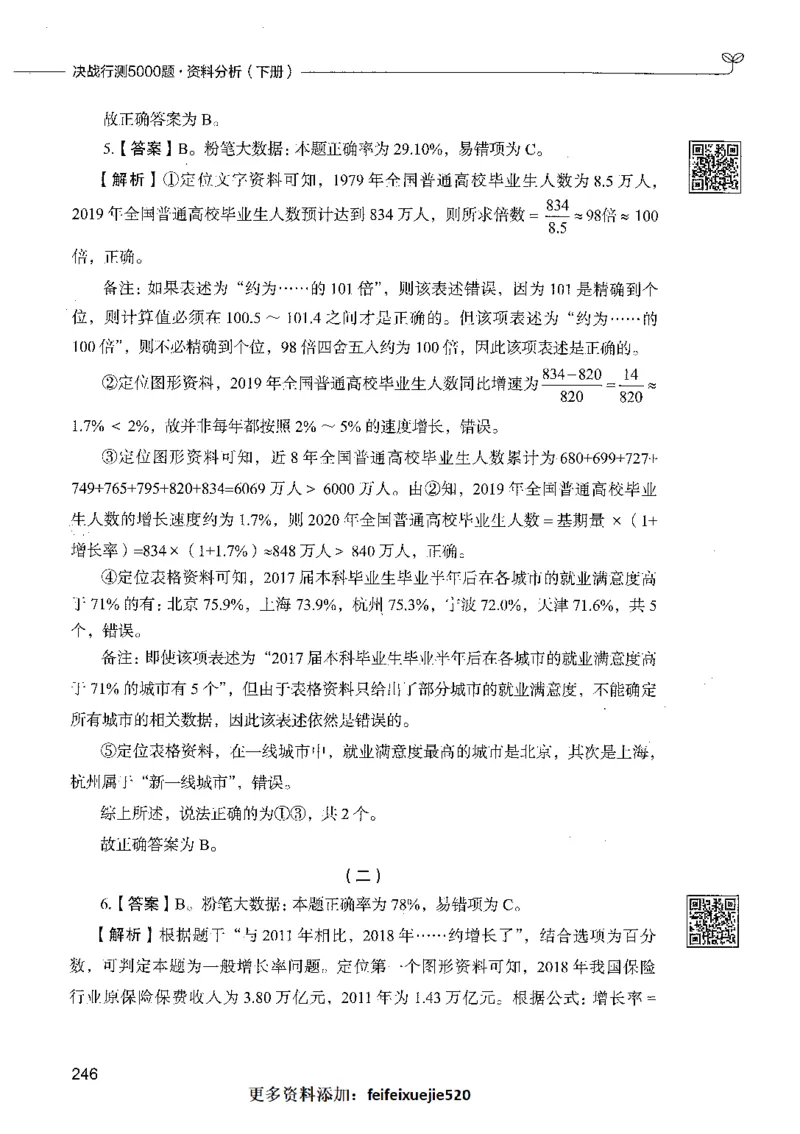 10资料分析（答案）_26吉林考备考资料包_11省考刷题包_04决战行测5000题_行测5000题2021年7月版次