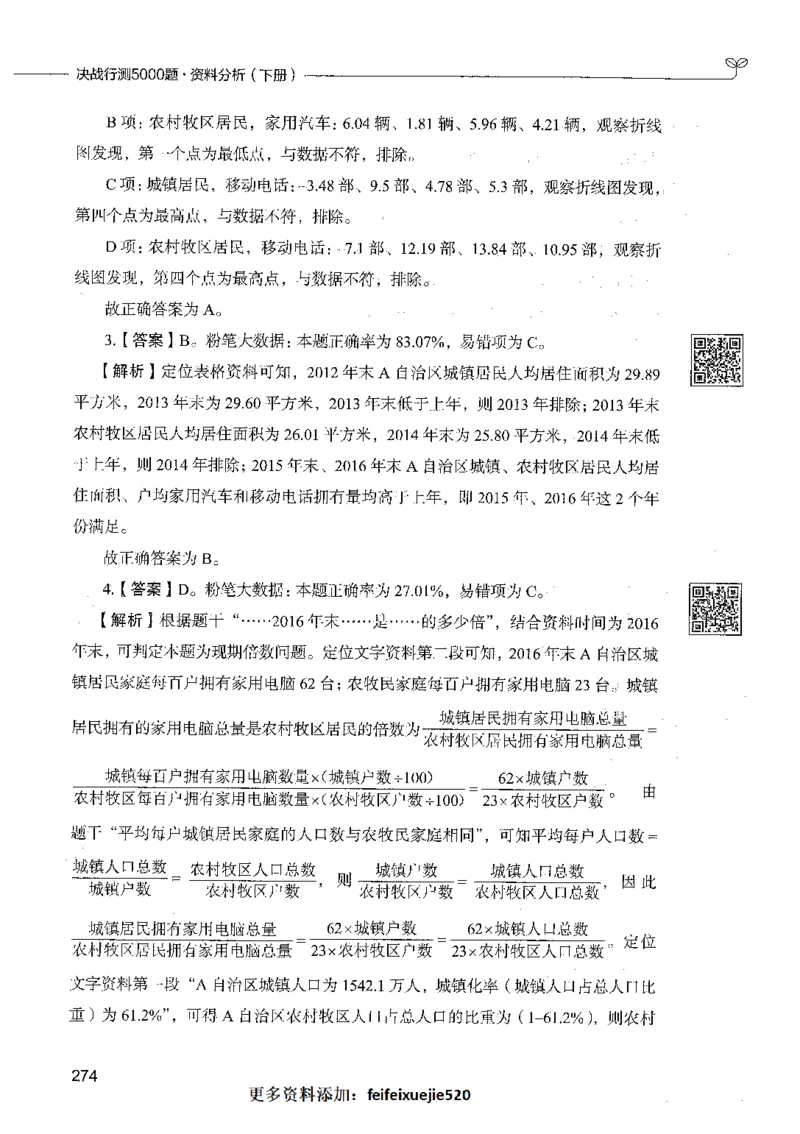 10资料分析（答案）_26吉林考备考资料包_11省考刷题包_04决战行测5000题_行测5000题2021年7月版次