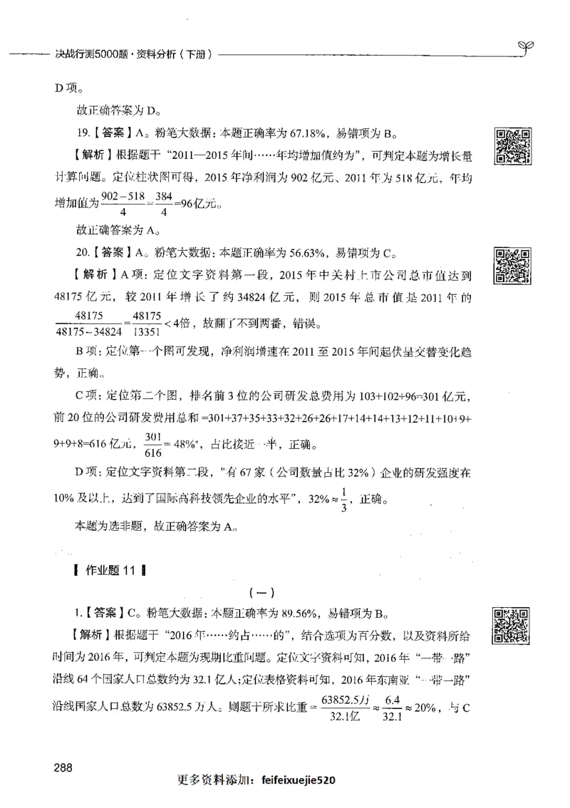 10资料分析（答案）_26吉林考备考资料包_11省考刷题包_04决战行测5000题_行测5000题2021年7月版次