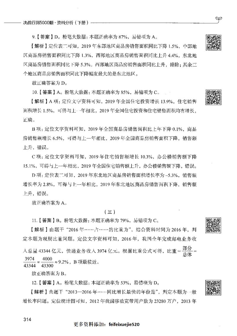 10资料分析（答案）_26吉林考备考资料包_11省考刷题包_04决战行测5000题_行测5000题2021年7月版次