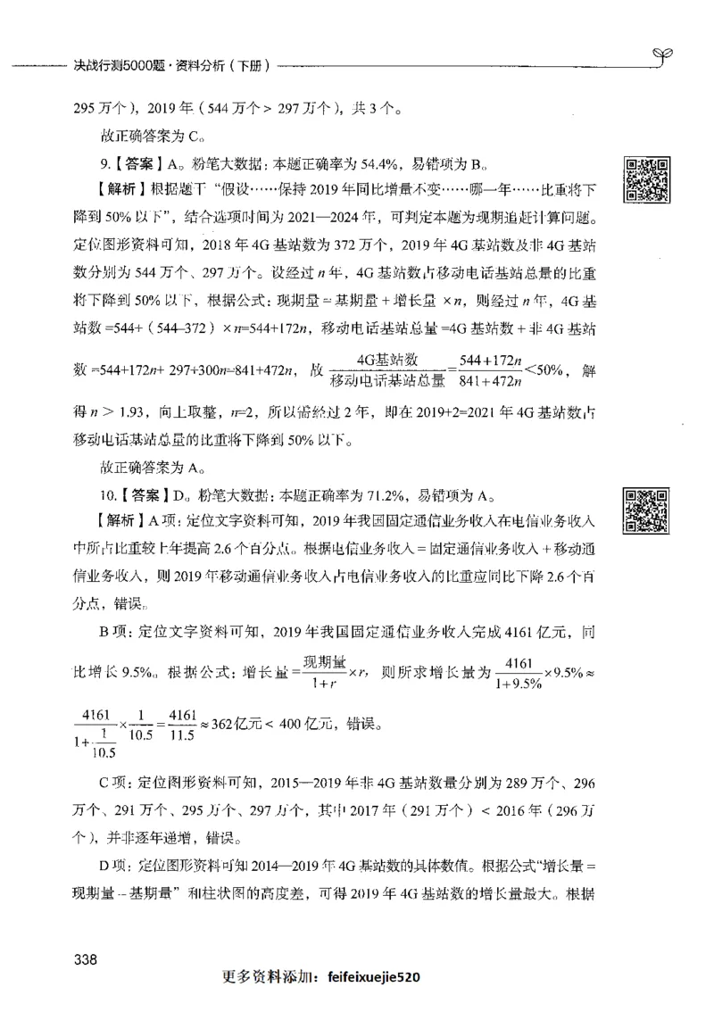 10资料分析（答案）_26吉林考备考资料包_11省考刷题包_04决战行测5000题_行测5000题2021年7月版次