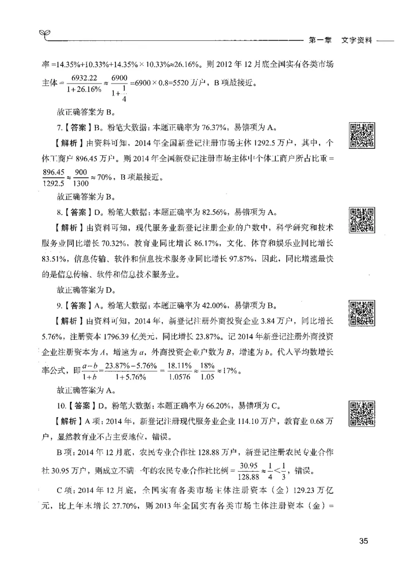 10资料分析（答案）_26吉林考备考资料包_11省考刷题包_04决战行测5000题_行测5000题2021年7月版次