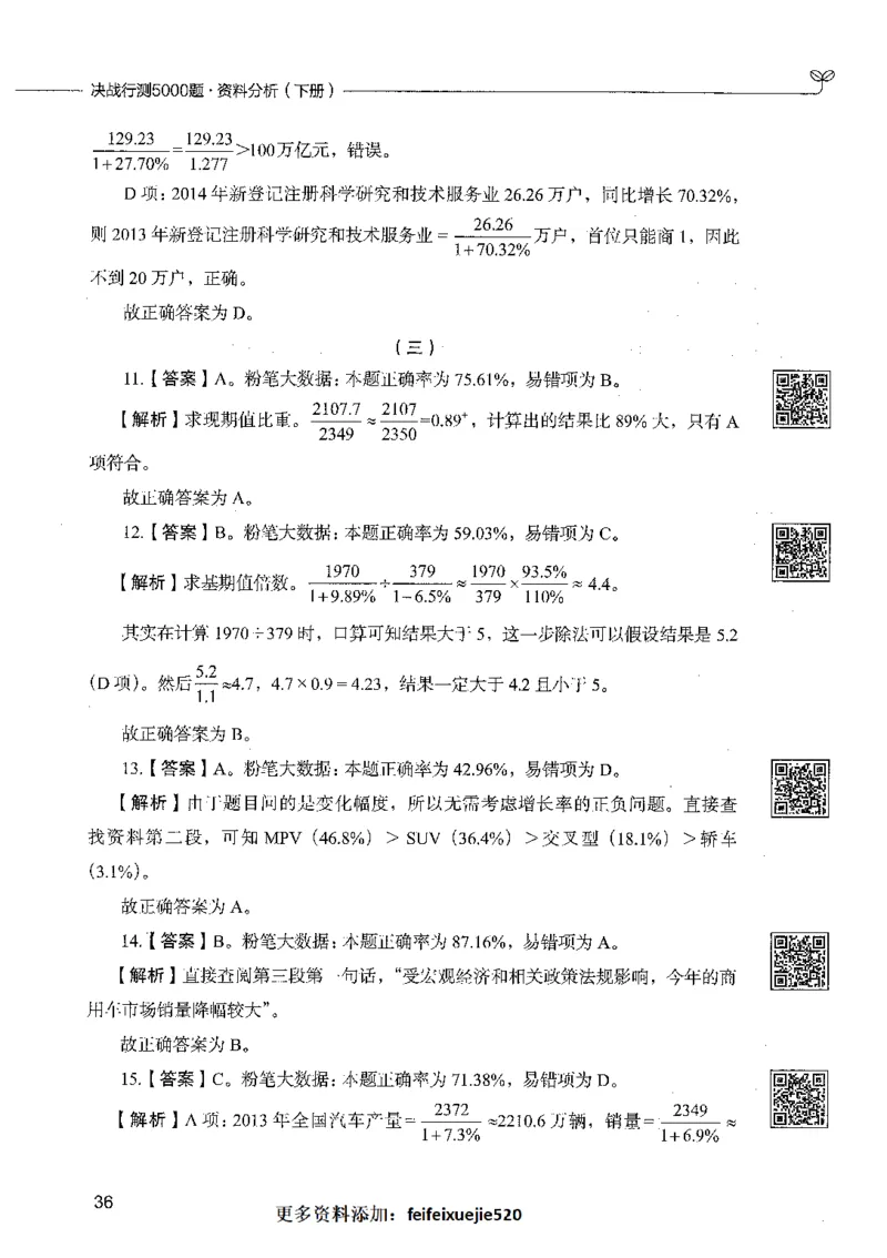 10资料分析（答案）_26吉林考备考资料包_11省考刷题包_04决战行测5000题_行测5000题2021年7月版次