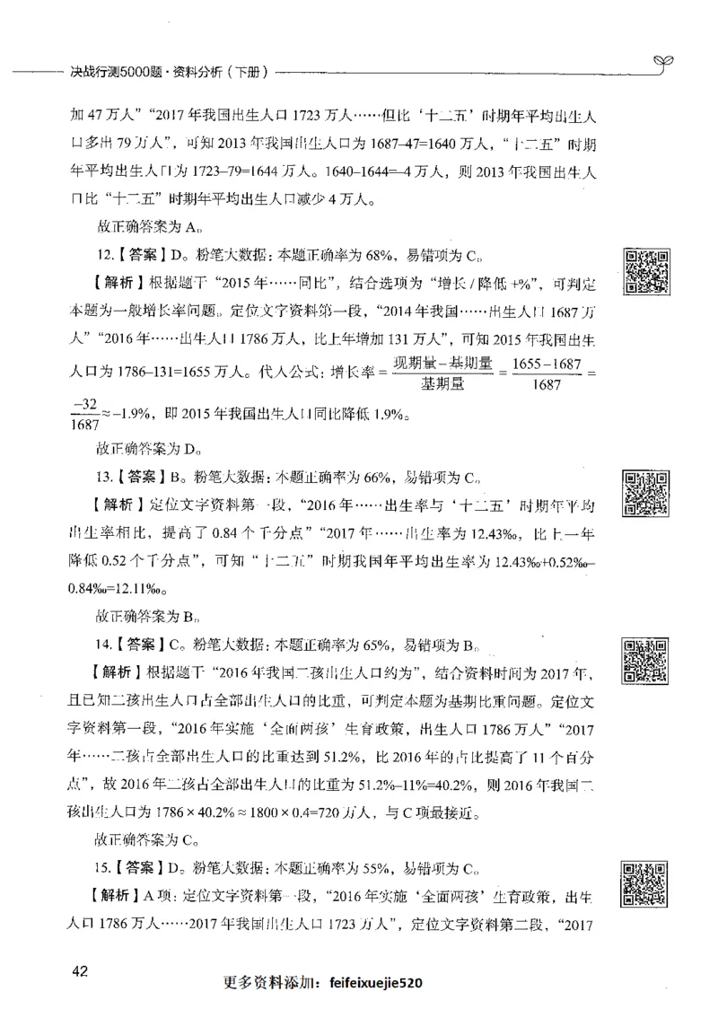 10资料分析（答案）_26吉林考备考资料包_11省考刷题包_04决战行测5000题_行测5000题2021年7月版次