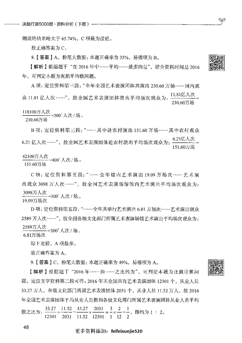 10资料分析（答案）_26吉林考备考资料包_11省考刷题包_04决战行测5000题_行测5000题2021年7月版次