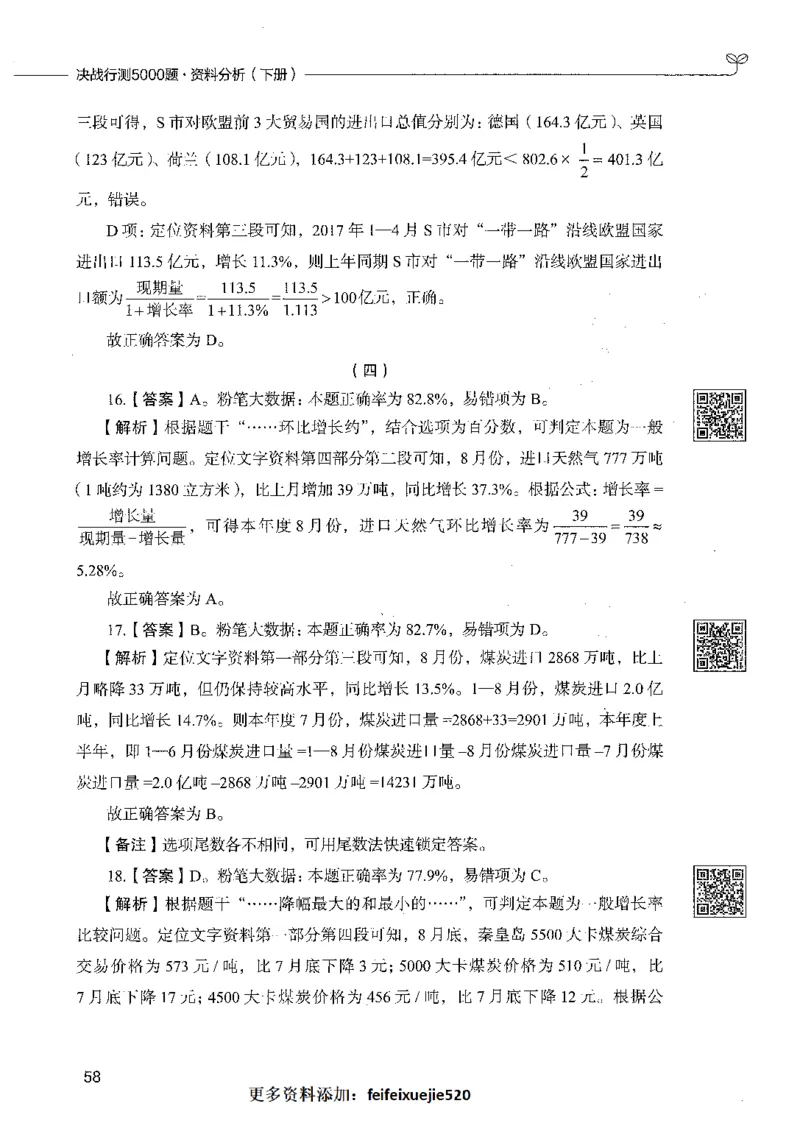 10资料分析（答案）_26吉林考备考资料包_11省考刷题包_04决战行测5000题_行测5000题2021年7月版次