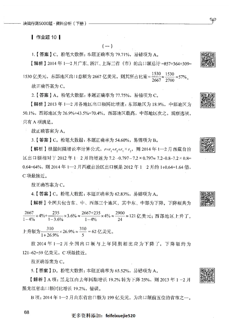 10资料分析（答案）_26吉林考备考资料包_11省考刷题包_04决战行测5000题_行测5000题2021年7月版次