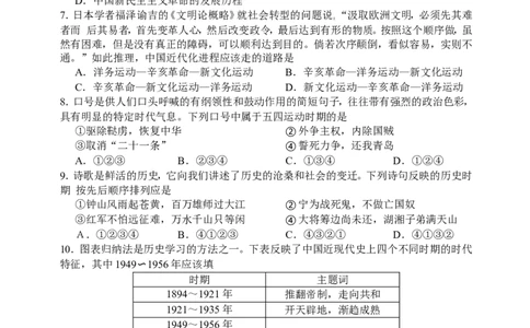 2012年江苏省苏州市中考历史试题及答案_中考真题_6.历史中考真题2015-2024年_地区卷_江苏省_苏州历史08-22