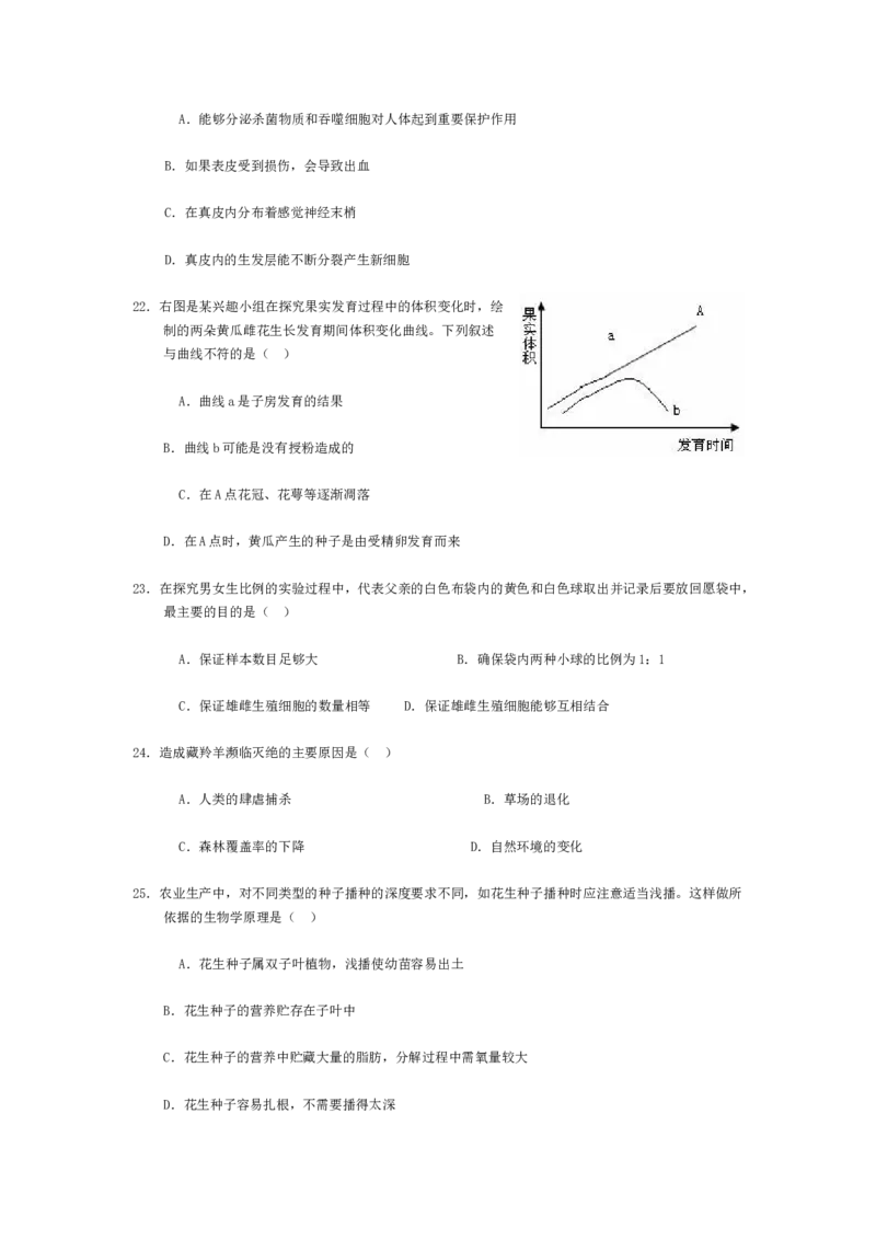 2008潍坊市中考生物试题带答案(word版)_中考真题_8.生物中考真题2015-2024年_地区卷_山东省_山东潍坊中考生物08-21