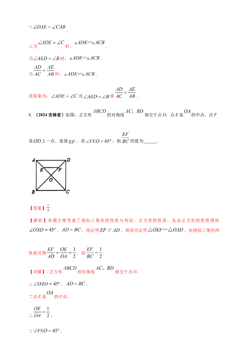 2025年中考数学一轮复习学案：6.3图形的相似（教师版）_2数学总复习_2025中考复习资料_2025年中考数学一轮复习学案（全国通用）