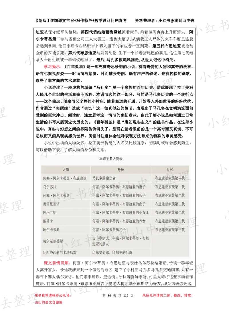 112页新版选择性必修上册课文梳理@我到山中去_4-教培资料-26年最新资料-同步更新_初中高中教资_03科三专项（进去保存报考的学科即可）_12小某书热门博主（高中语文）