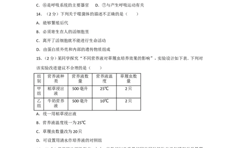 2011年广东省中考生物试卷及解析_中考真题_8.生物中考真题2015-2024年_地区卷_广东中考生物11-22