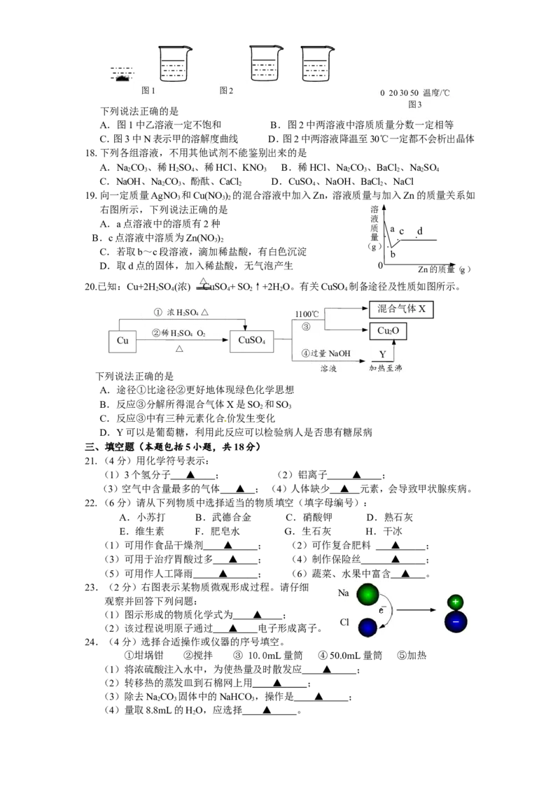 2013年江苏省镇江市中考化学试卷及答案_中考真题_5.化学中考真题2015-2024年_地区卷_江苏省_镇江中考化学08-21