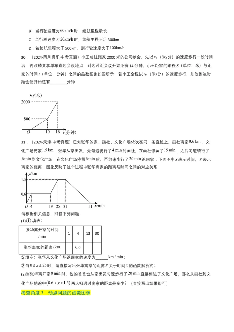 专题09平面直角坐标系与函数基础（原卷版）_2数学总复习_2025中考复习资料_备战2025年中考数学真题题源解密（全国通用）