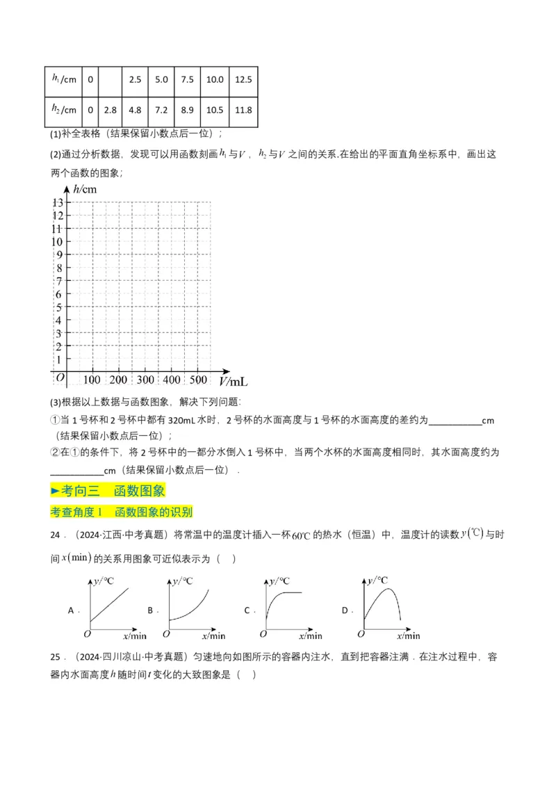 专题09平面直角坐标系与函数基础（原卷版）_2数学总复习_2025中考复习资料_备战2025年中考数学真题题源解密（全国通用）