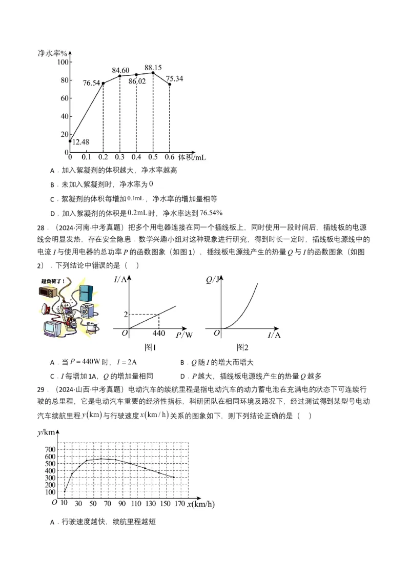 专题09平面直角坐标系与函数基础（原卷版）_2数学总复习_2025中考复习资料_备战2025年中考数学真题题源解密（全国通用）