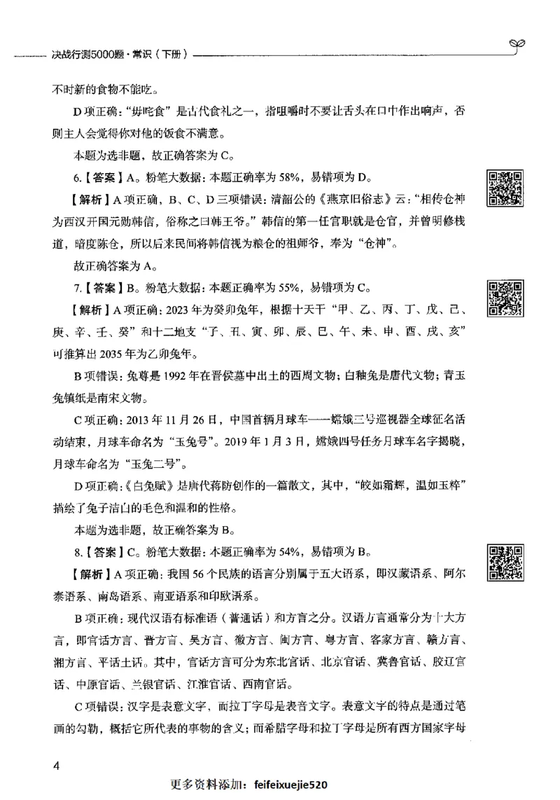 02常识（答案）2023年5月版_26吉林考备考资料包_11省考刷题包_04决战行测5000题_行测5000题2023年5月版次