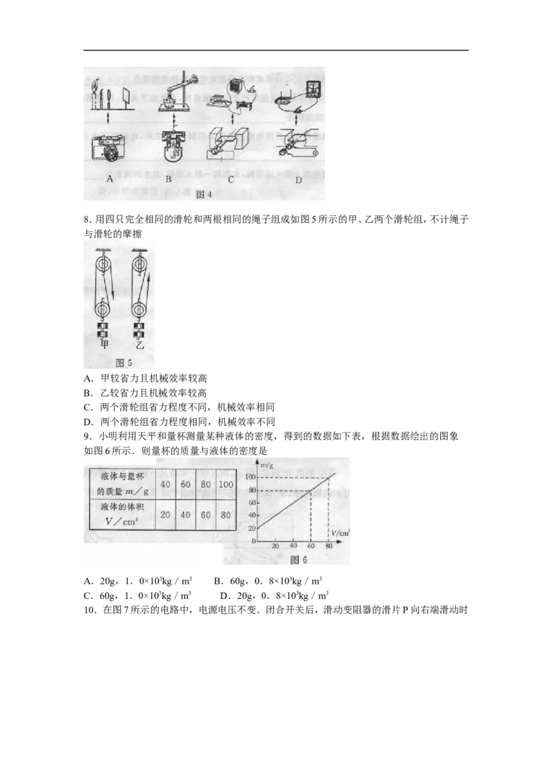 2009年山东省烟台市中考物理试卷及答案_中考真题_4.物理中考真题2015-2024年_地区卷_山东省_烟台中考物理08-21