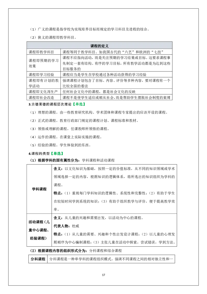 小学科二重难点_教资_必背重难点知识点