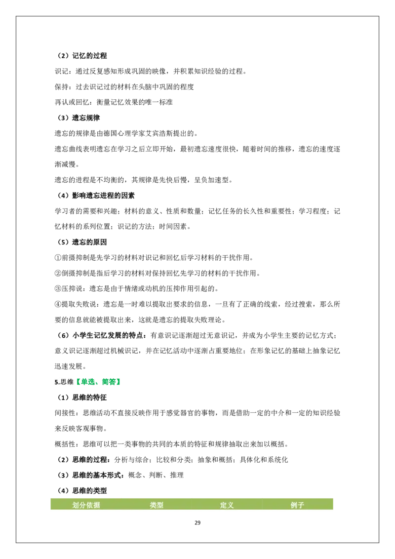 小学科二重难点_教资_必背重难点知识点
