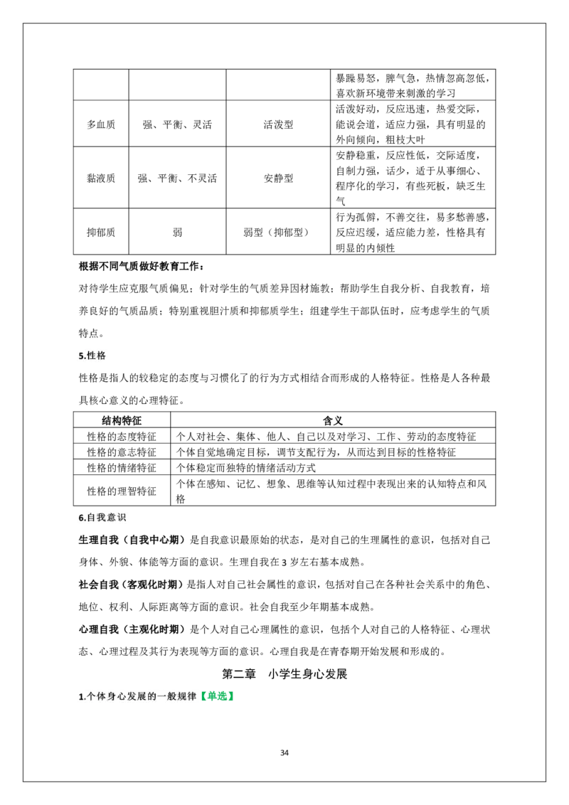 小学科二重难点_教资_必背重难点知识点