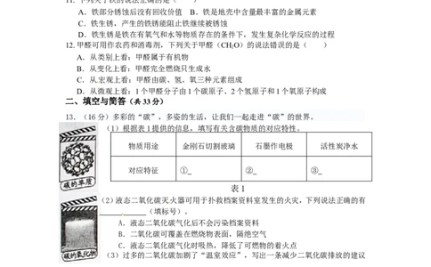 2013年福建省福州市中考化学试题(含答案)_中考真题_5.化学中考真题2015-2024年_地区卷_福建省_福州中考化学08-21